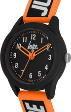 Hype Kids Watch with Black Dial and Orange Silicone Strap HYK004OB