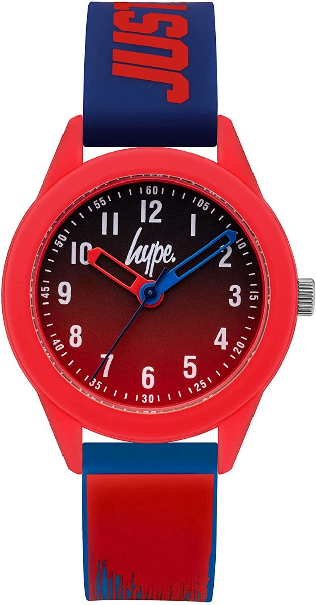 Hype Kids Blue and Red Paint Drip Silicone Strap Watch HYK011UR