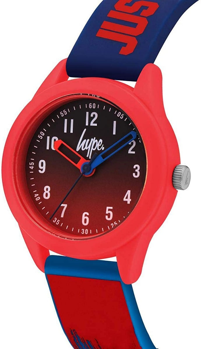 Hype Kids Blue and Red Paint Drip Silicone Strap Watch HYK011UR