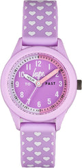 Cloc Dysgu Amser Hype Girls gyda Strap Silicon Porffor a Deial Porffor HYK020V