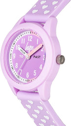 Cloc Dysgu Amser Hype Girls gyda Strap Silicon Porffor a Deial Porffor HYK020V