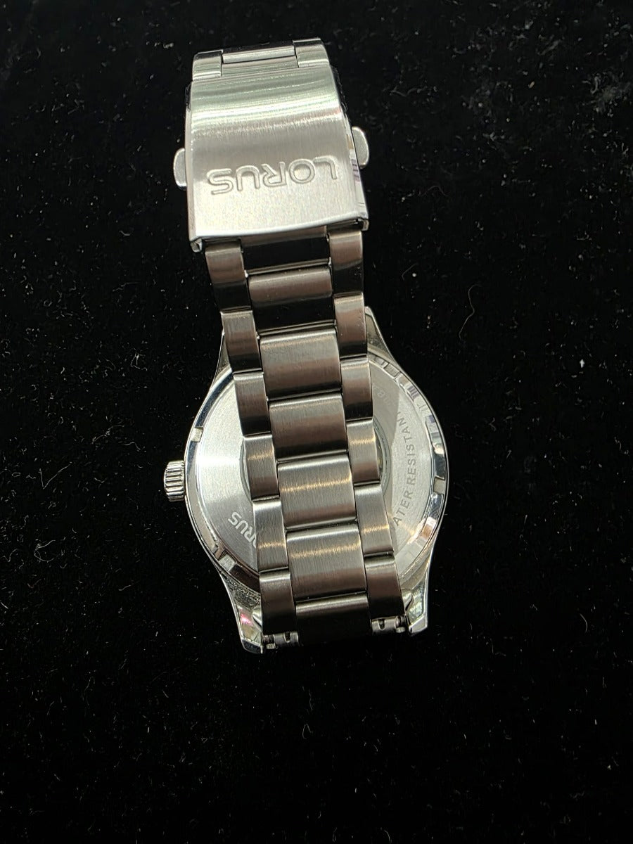 Lorus Men Automatic Watch with Khaki Dial and Silver Strap RL407BX9
