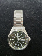Lorus Men Automatic Watch with Khaki Dial and Silver Strap RL407BX9