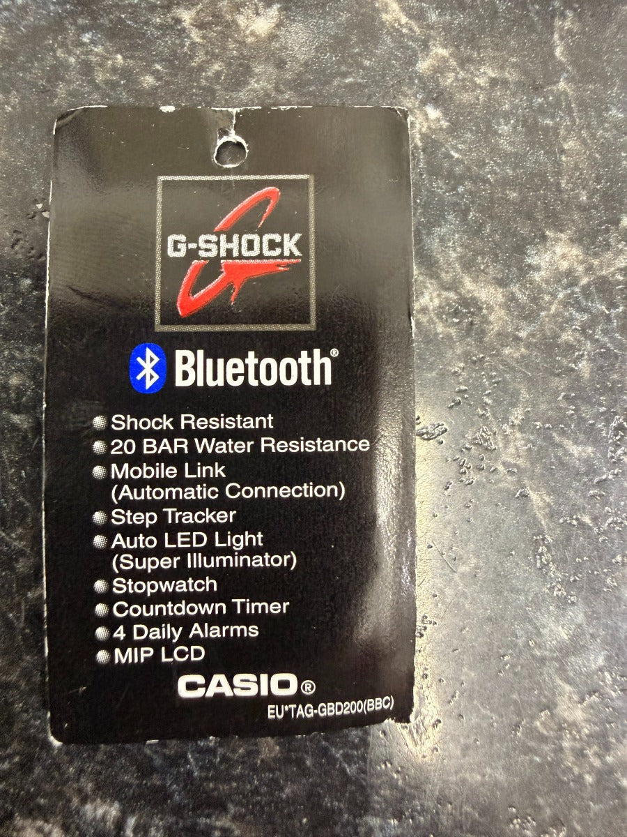 Casio G-Shock Mens Digital Watch with LED Dial and White Strap GBD-200-7ER *Refurbished*