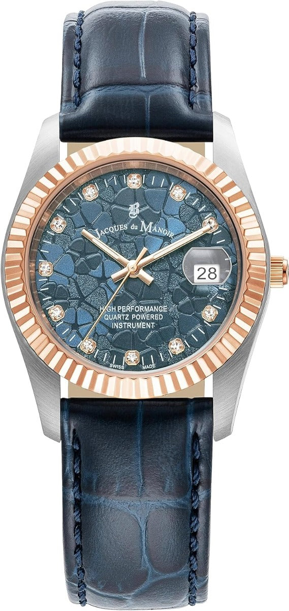Jacques Du Manoir Inspiration Ladies Watch with Blue Dial JWL02609