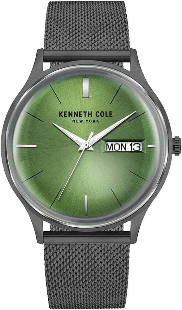 Kenneth Cole Mens Watch with Green Dial and Grey  Milanese Strap KC50589018A
