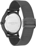 Kenneth Cole Mens Watch with Green Dial and Grey Gunmetal Milanese Strap KC50589018A
