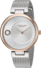 Kenneth Cole Ladies Watch with Silver Dial and Silver Mesh Bracelet KC50786003