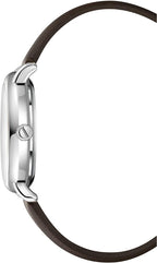 Kenneth Cole Ladies Watch Silver Dial & Black Leather Strap KC50790005