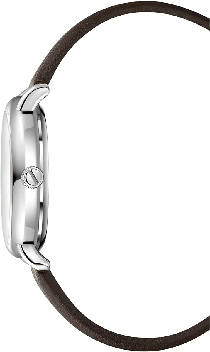 Kenneth Cole Ladies Watch Silver Dial & Black Leather Strap KC50790005