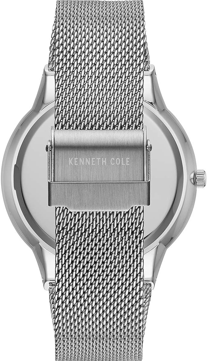 Kenneth Cole Mens Watch with Silver Dial and Silver Milanese Strap KC50800002