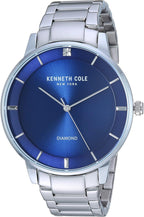 Kenneth Cole Mens Watch with Blue Dial and Silver Stainless Steel Strap KC50857003