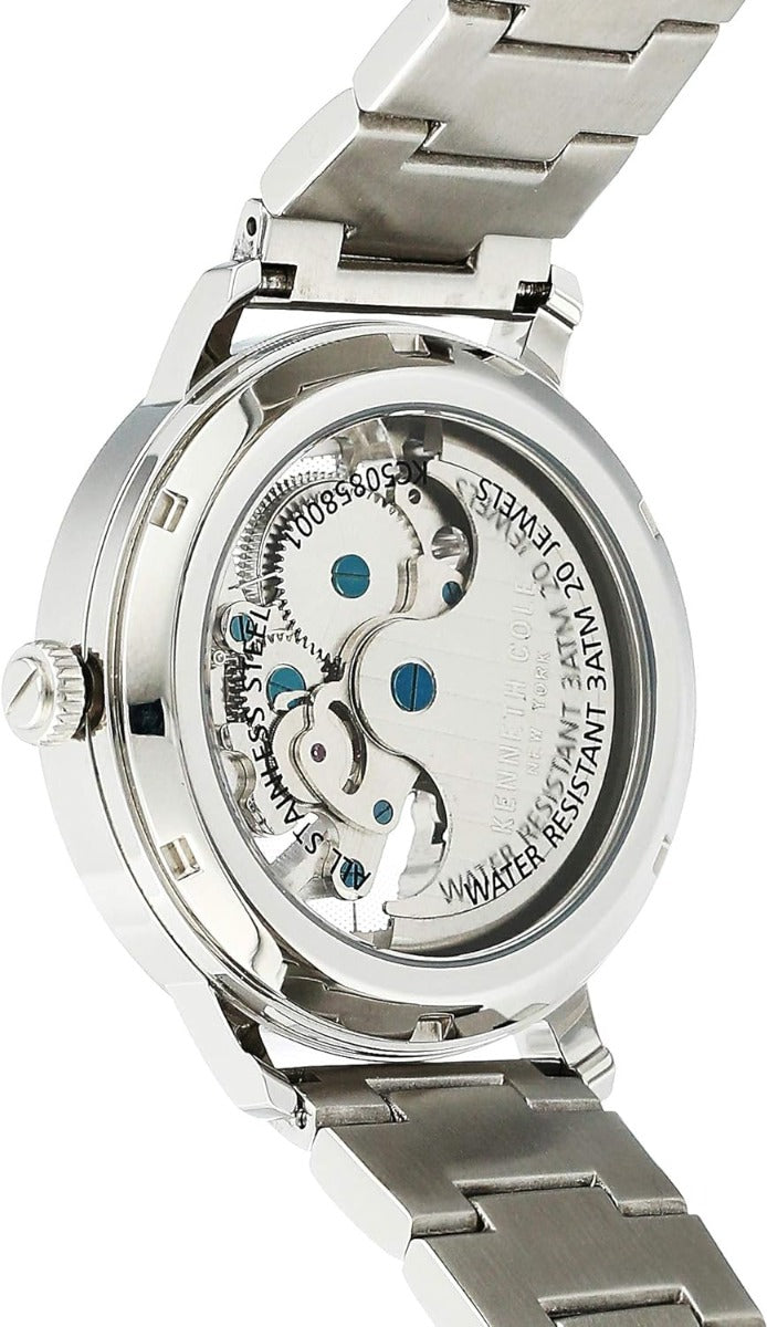 Kenneth Cole Mens Watch with Blue Dial and Silver Stainless Steel Strap KC50857003