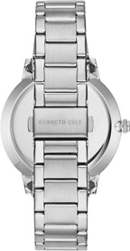 Kenneth Cole Mens Watch with Blue Dial and Silver Stainless Steel Strap KC50857003