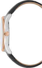Kenneth Cole Mens Watch with Silver Dial and Black Leather Strap KC51049003