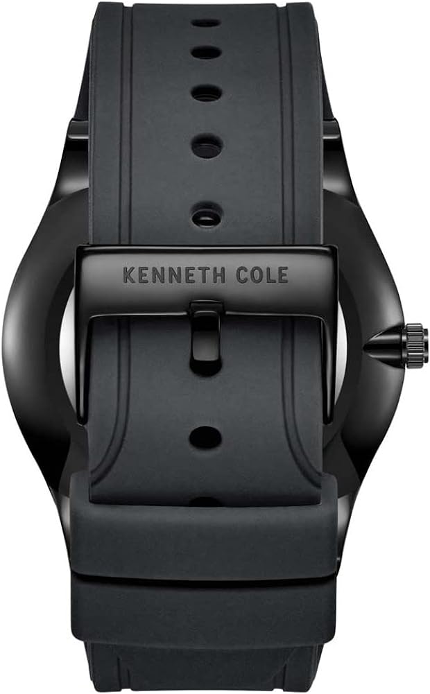 Kenneth Cole Mens Watch with Black Dial and Black Silicone Strap KC51124003