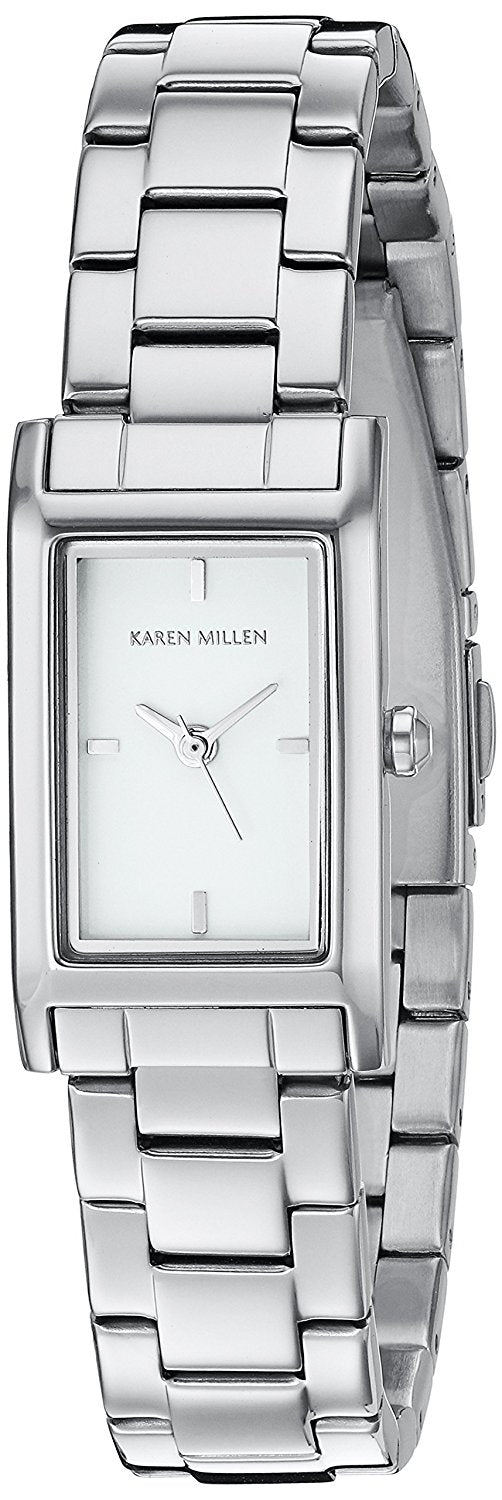 Karen Millen Women's Watch White Dial Silver Bracelet KM114SM