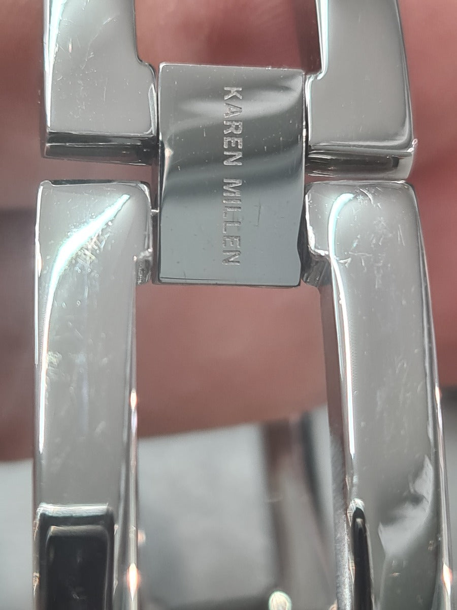 Karen Millen Ladies Watch with Silver Dial and Stainless Steel Bracelet KM121SM