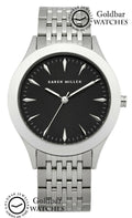 Karen Millen Ladies Watch with Black Dial & Silver Bracelet K132