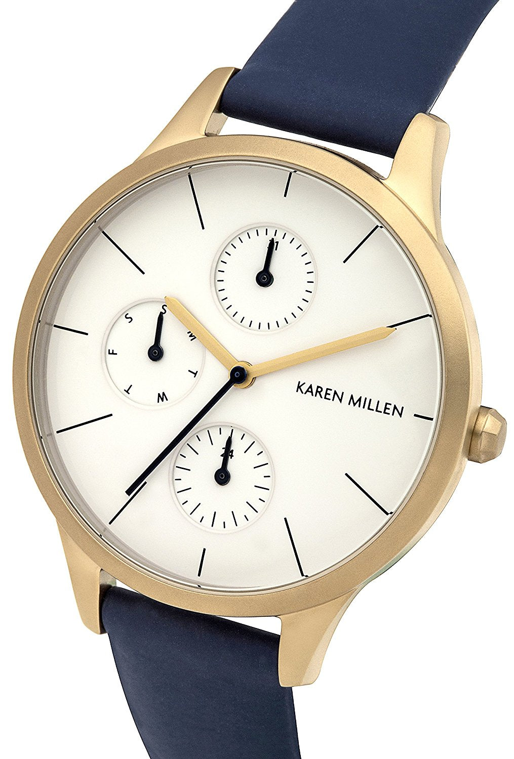 Karen Millen Women's Blue Leather Strap Watch