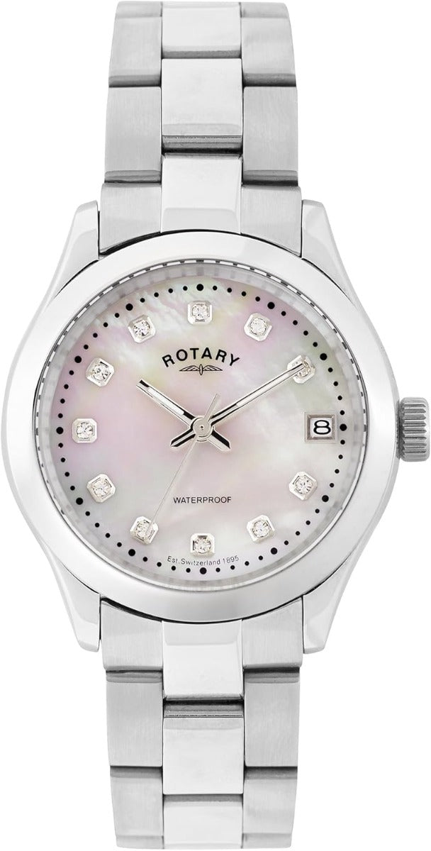 Rotary Ladies Automatic Watch with Mother of Pearl Dial and Silver Bracelet LB00154/41