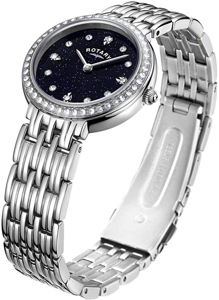 Rotary Women's Kensington Watch with Blue Sparkle Dial and Silver Watch LB00400/67