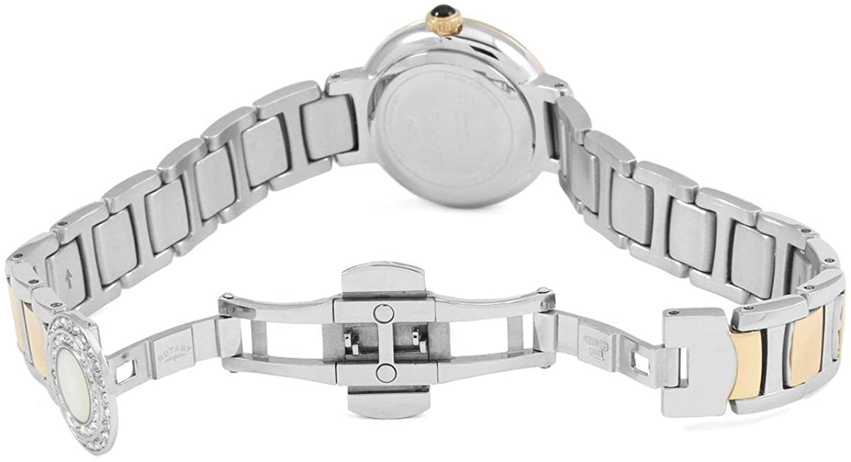 Ladies Rotary Watch with Silver Two Tone Strap and Mother of Pearl Dial LB05086/41