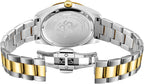Cloc Menywod Rotary Henley gyda Deial Aur a Strap Arian ac Aur LB05181/03