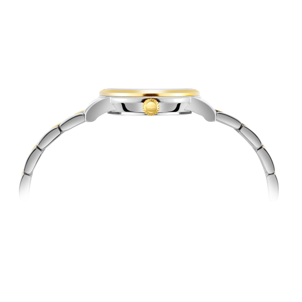 Rotary Windsor Ladies Watch with Silver Dial and Two Tone Stainless Steel Bracelet LB05421/70