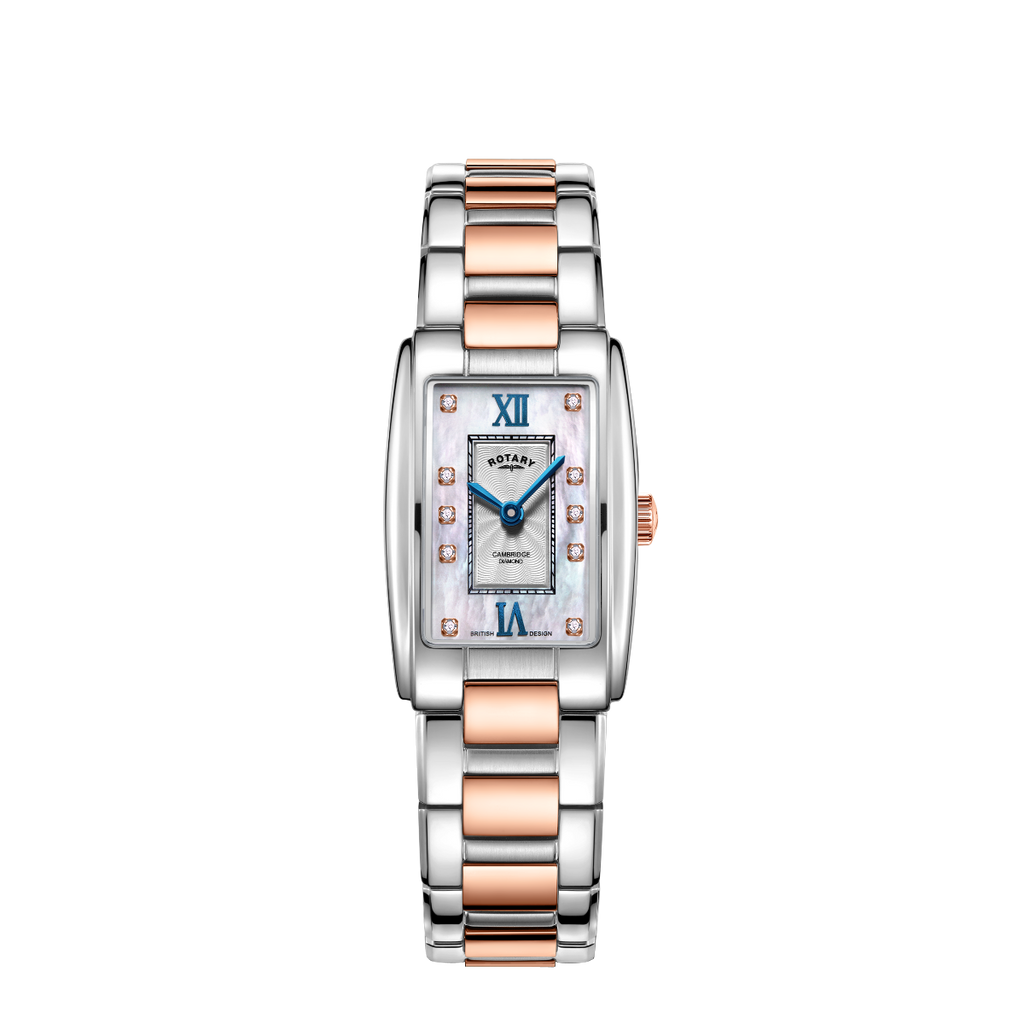 Rotary Ladies Cambridge Watch with Mother of Pearl Dial and Two Tone Bracelet LB05437/07/D