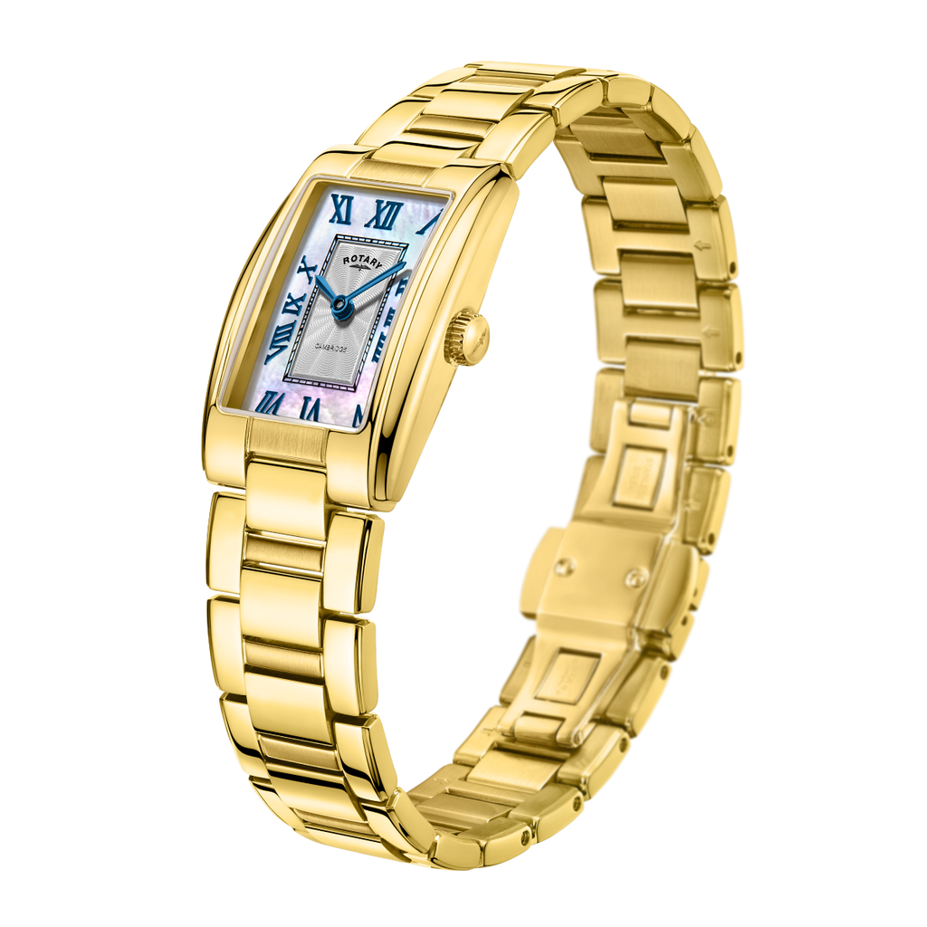 Rotary Ladies Cambridge Watch with Mother of Pearl Dial and Gold PVD Bracelet LB05438/07