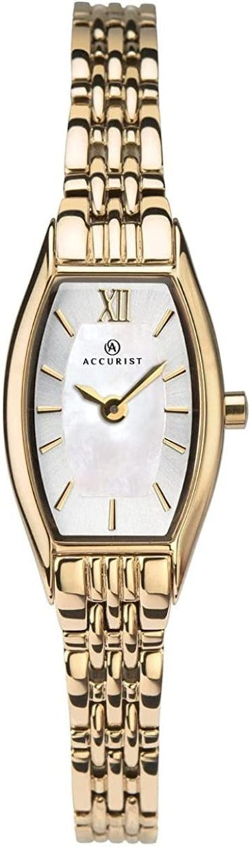 Accurist Clasurol Menywod Gwylio gydag Wyneb Mam-Berl LB1280PX