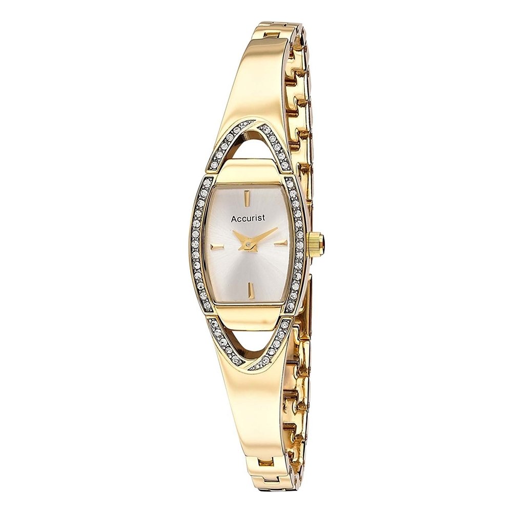 Accurist Ladies Gold Plated Stone Set Watch LB1456S