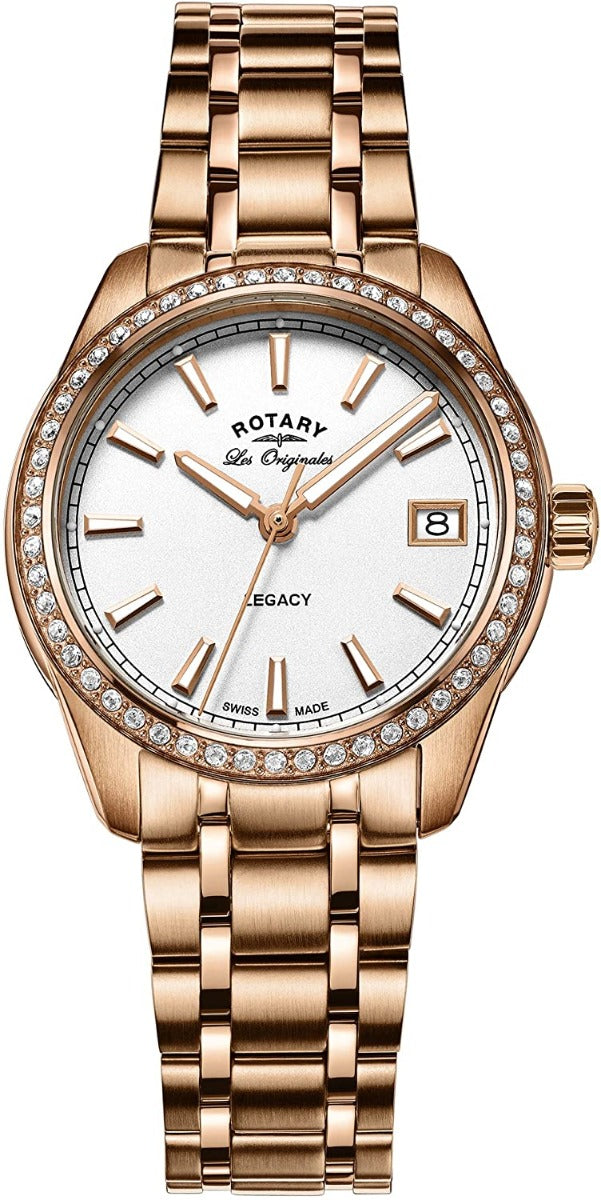 Rotary Women's Watch with Rose Gold Stainless Steel Bracelet LB90176/01
