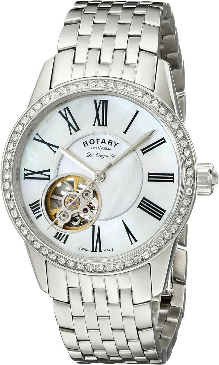 Rotary Ladies Automatic Watch with Silver Dial and Silver Bracelet LB90510/41