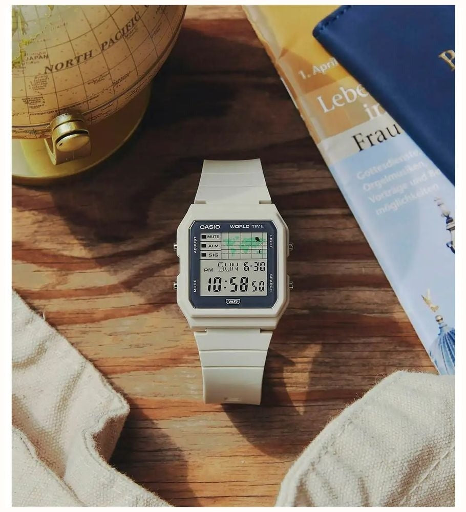 Casio Unisex Digital Watch with LED Dial and White Strap LF-30W-8AEF