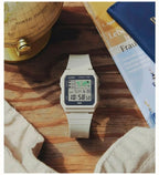 Casio Unisex Digital Watch with LED Dial and White Strap LF-30W-8AEF