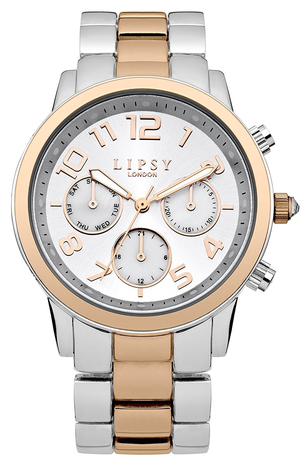 Lipsy Women's Silver Dial Two Tone Bracelet Watch LP130 RRP £40