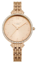 Lipsy Women's Quartz Watch with Rose Gold Dial Analogue Display and Rose Gold PU Strap LP405