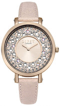 Lipsy Women's Analogue Quartz Watch with Pink PU Strap And Stone Set Dial LP492