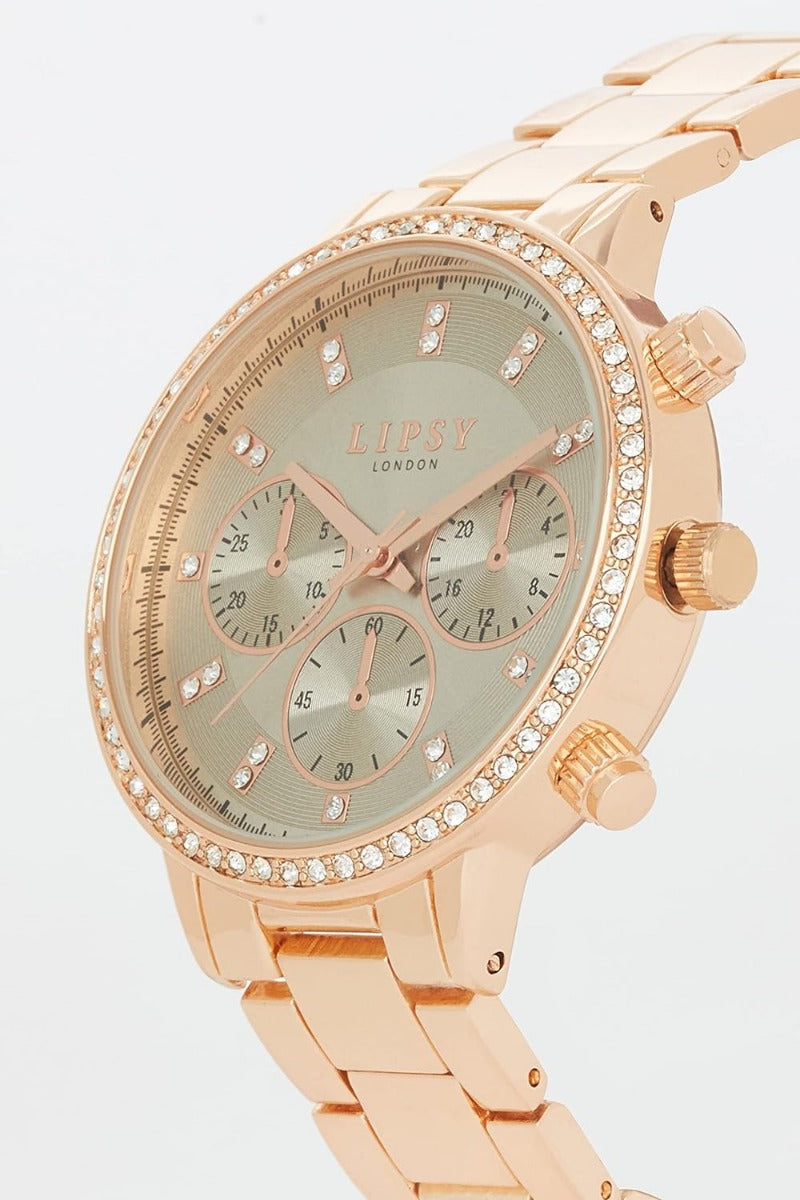 Lipsy Ladies Watch with Grey Dial and Rose Gold Bracelet LP842