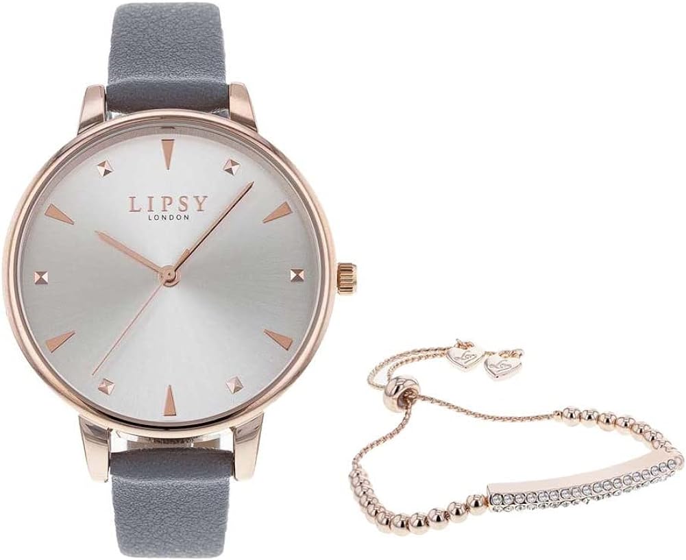 Lipsy Ladies Watch with Silver Dial and Bracelet Gift Set LP843G