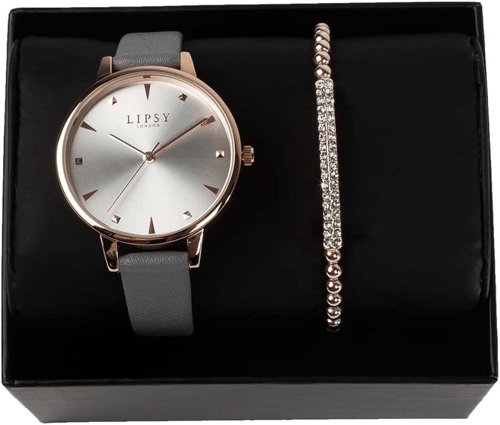 Lipsy Ladies Watch with Silver Dial and Bracelet Gift Set LP843G