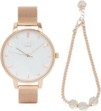 Lipsy Ladies Watch with White Dial and Bracelet Gift Set LP848G