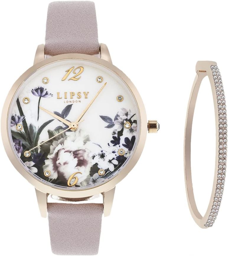 Lipsy Ladies Watch and Bracelet Gift Set LP864G