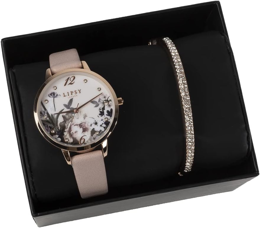 Lipsy Ladies Watch and Bracelet Gift Set LP864G