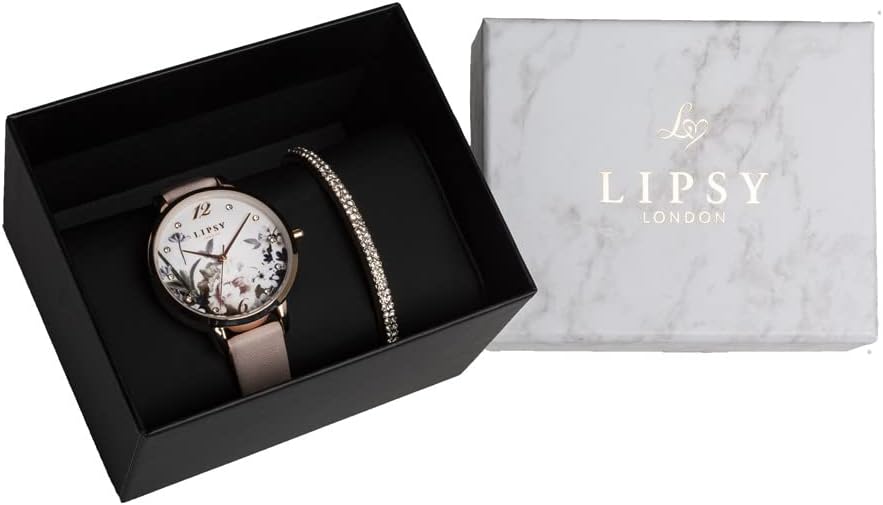 Lipsy Ladies Watch and Bracelet Gift Set LP864G