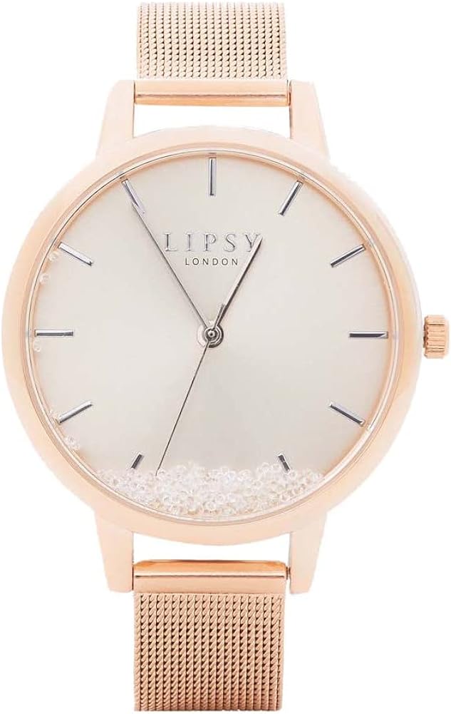 Lipsy Ladies Watch with White Dial and Rose Gold Milanese Strap LP866