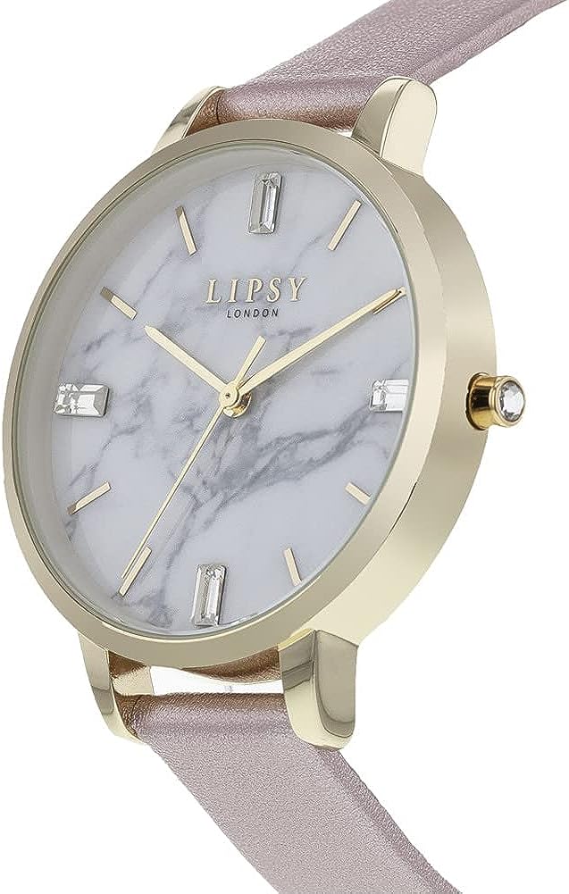Lipsy Ladies Watch with White Dial and Pink Leather Strap LP904