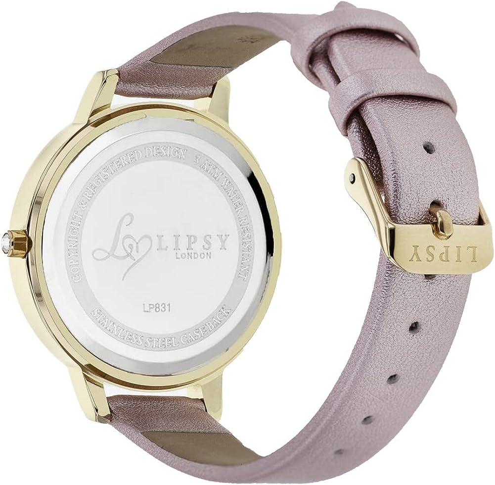 Lipsy Ladies Watch with White Dial and Pink Leather Strap LP904